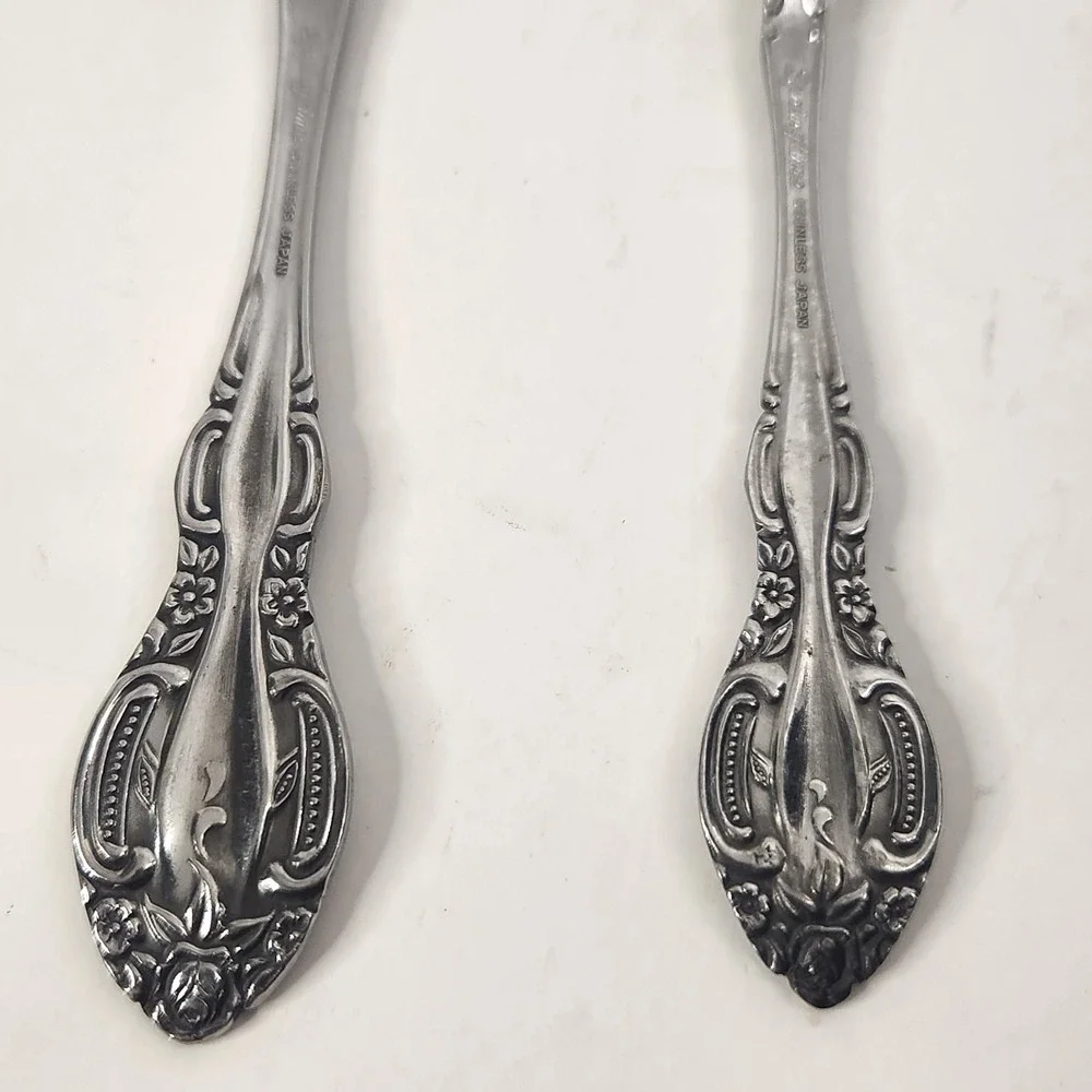 Vintage Springtime Stainless Japan Flatware 2 Piece Replacement Lot Fork Spoon